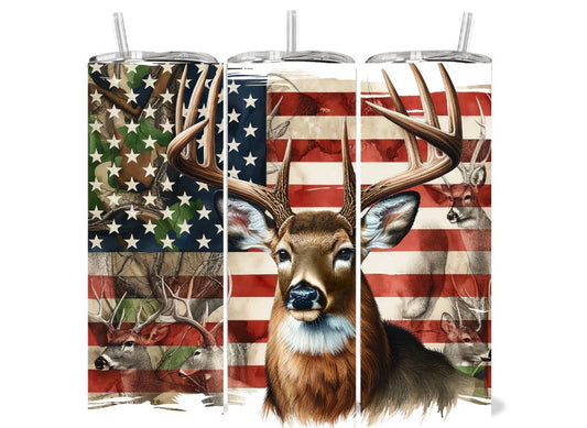 Deer American Flag w/ camo