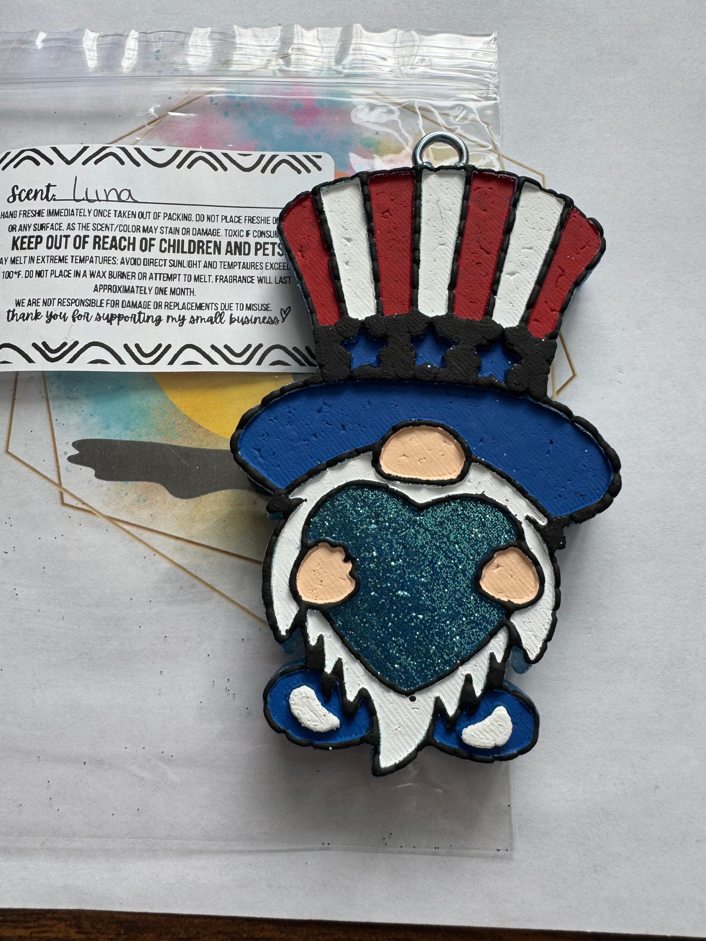 July 4th gnome Car freshie || Luna scented