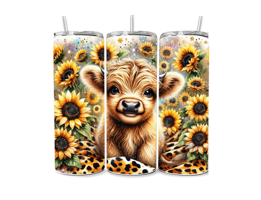 Mini Cow with Sunflowers